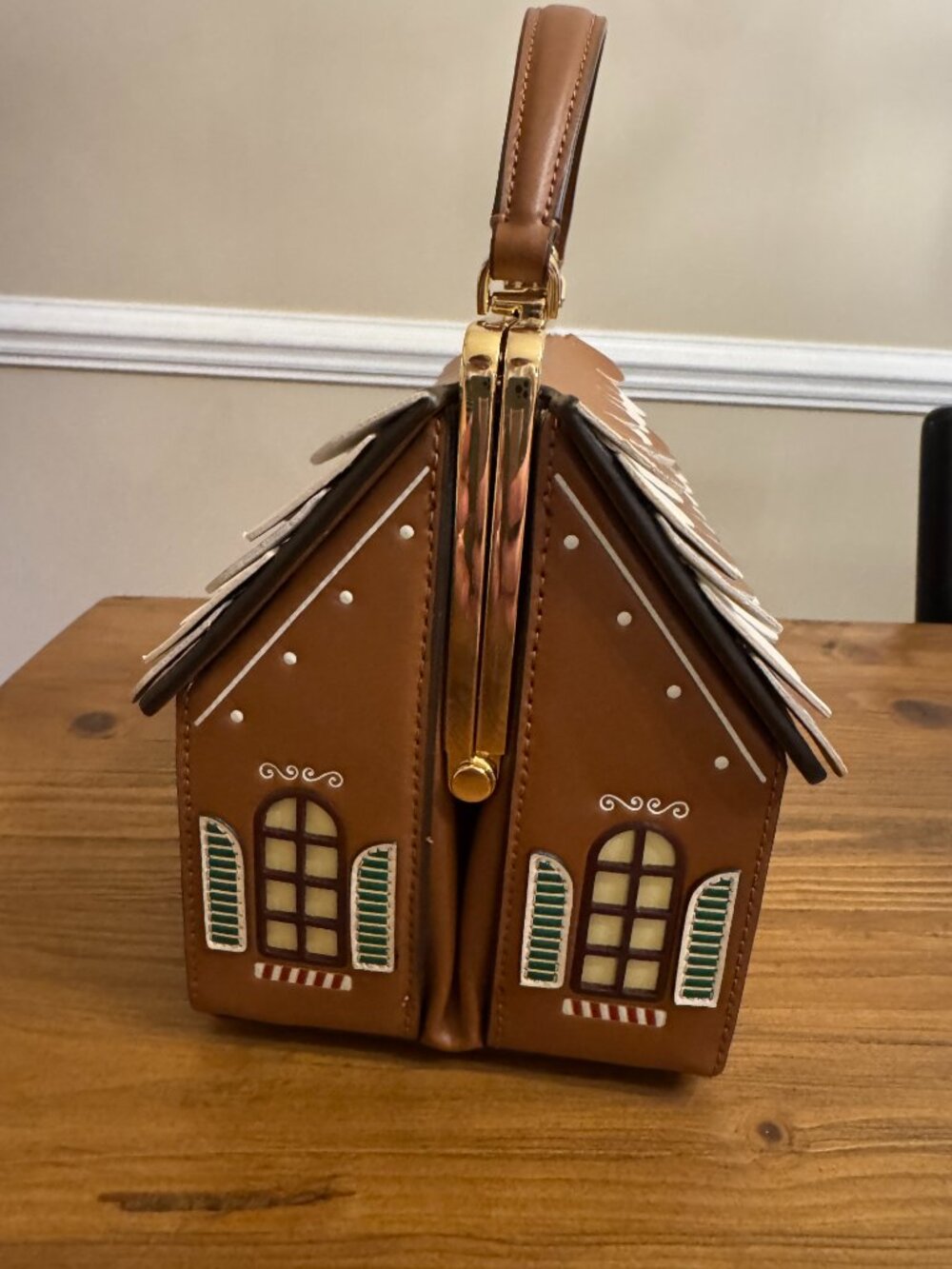 Kate Spade Handbag Gingerbread House Crossbody Brown - Picture 7 of 14